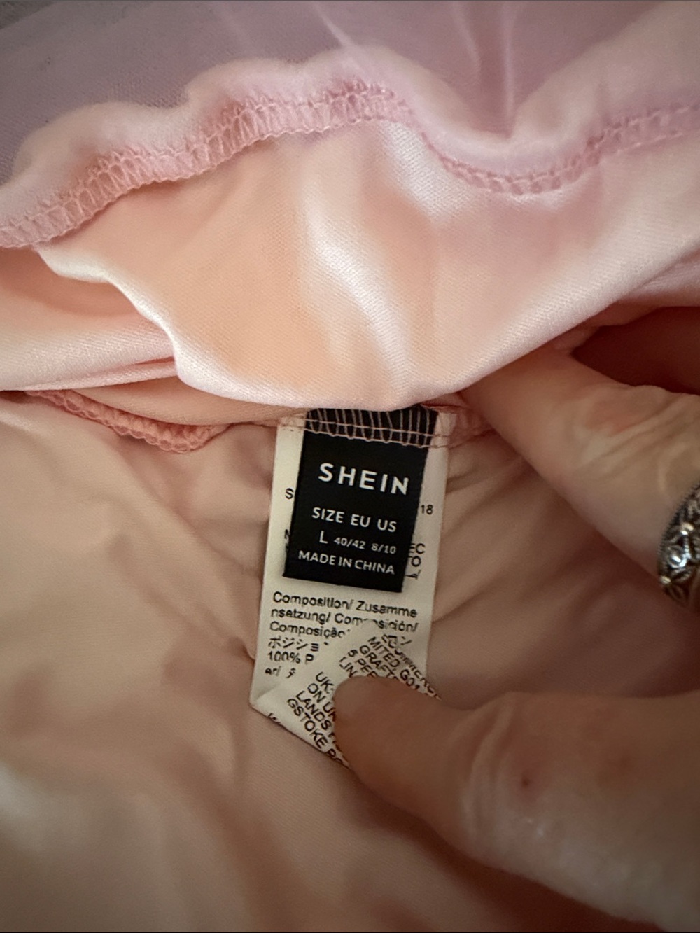 SHEIN Pink Ruffled Strapless Crop Top - Picture 3 of 3